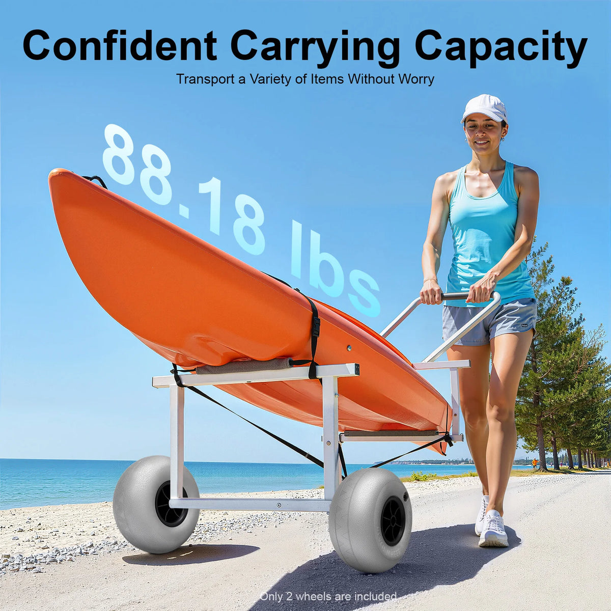 Beach Inflatable Replacement Wheels For Kayak Canoe And Boat Carts