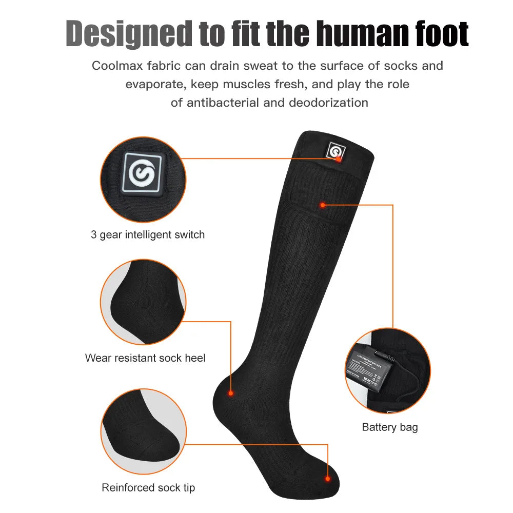 Savior Heated Thermal Socks Rechargeable Warmth For Outdoor Activities