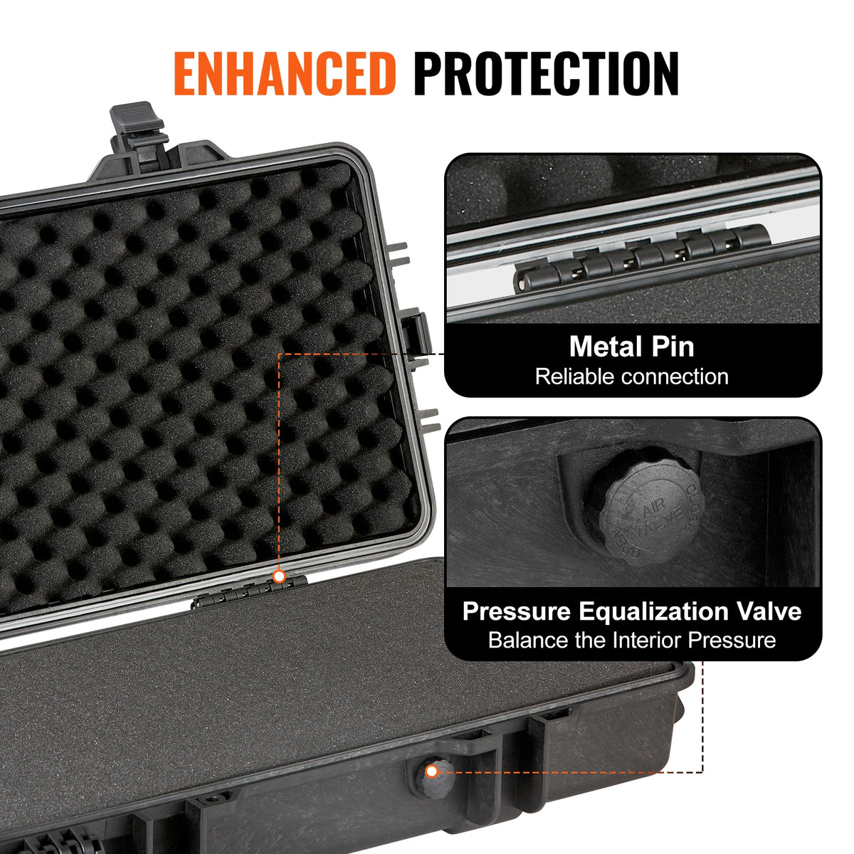 SucceBuy Hard Rifle Case Waterproof Shockproof Protective Storage