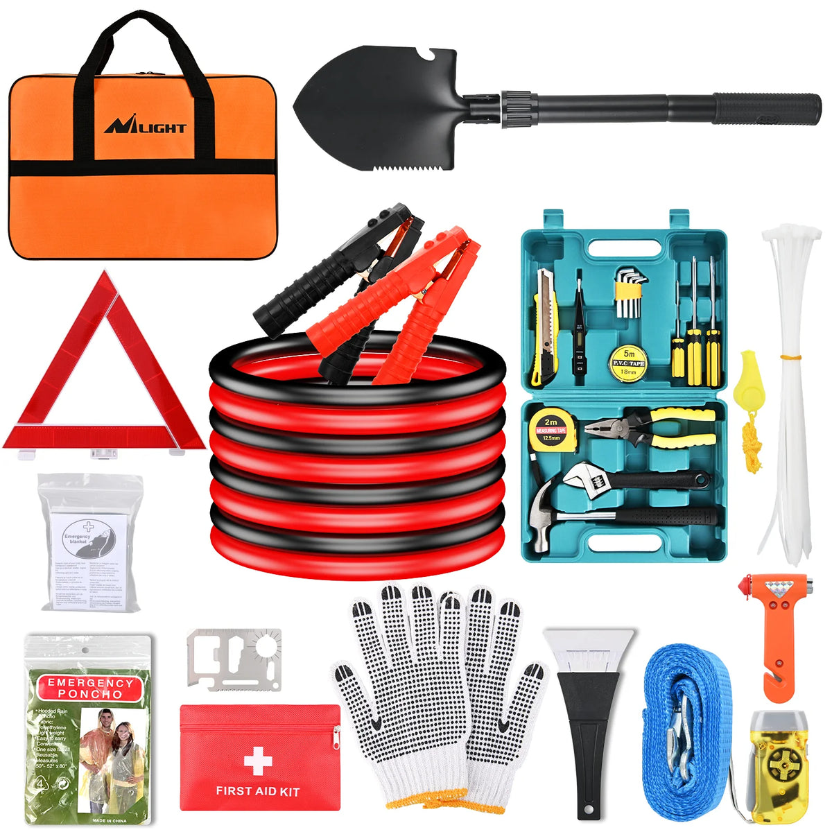 Nilight Car Emergency Kit Jumper Cable First Aid Roadside Set
