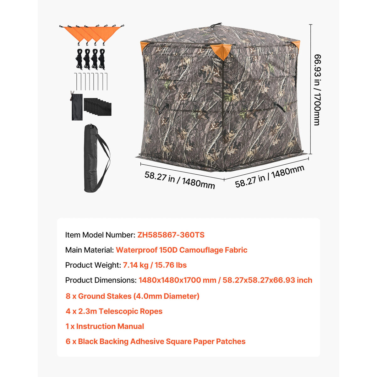SucceBuy Hunting Blind With Silent Door And Viewing Windows