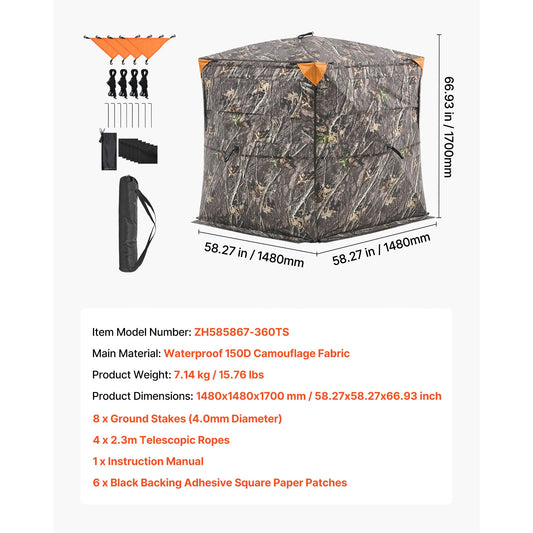SucceBuy Hunting Blind With Silent Door And Viewing Windows