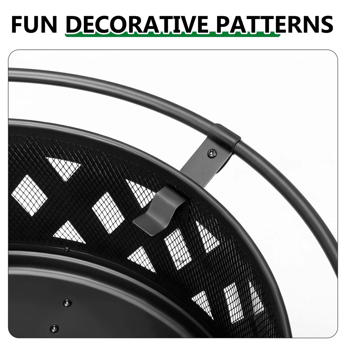 Heavy Duty Wrought Iron Outdoor Fire Pit With Spark Screen
