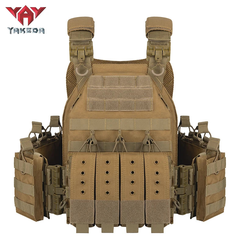 YAKEDA Quick Release Tactical Vest With Adjustable MOLLE System