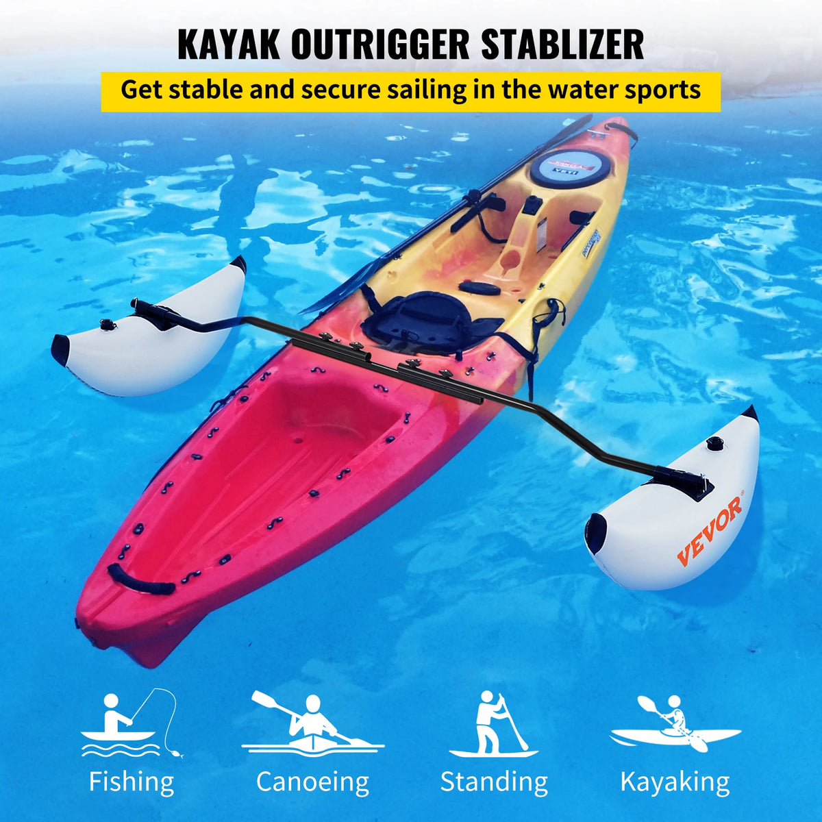 SucceBuy Inflatable Kayak Outrigger Stabilizer Float System for Canoes