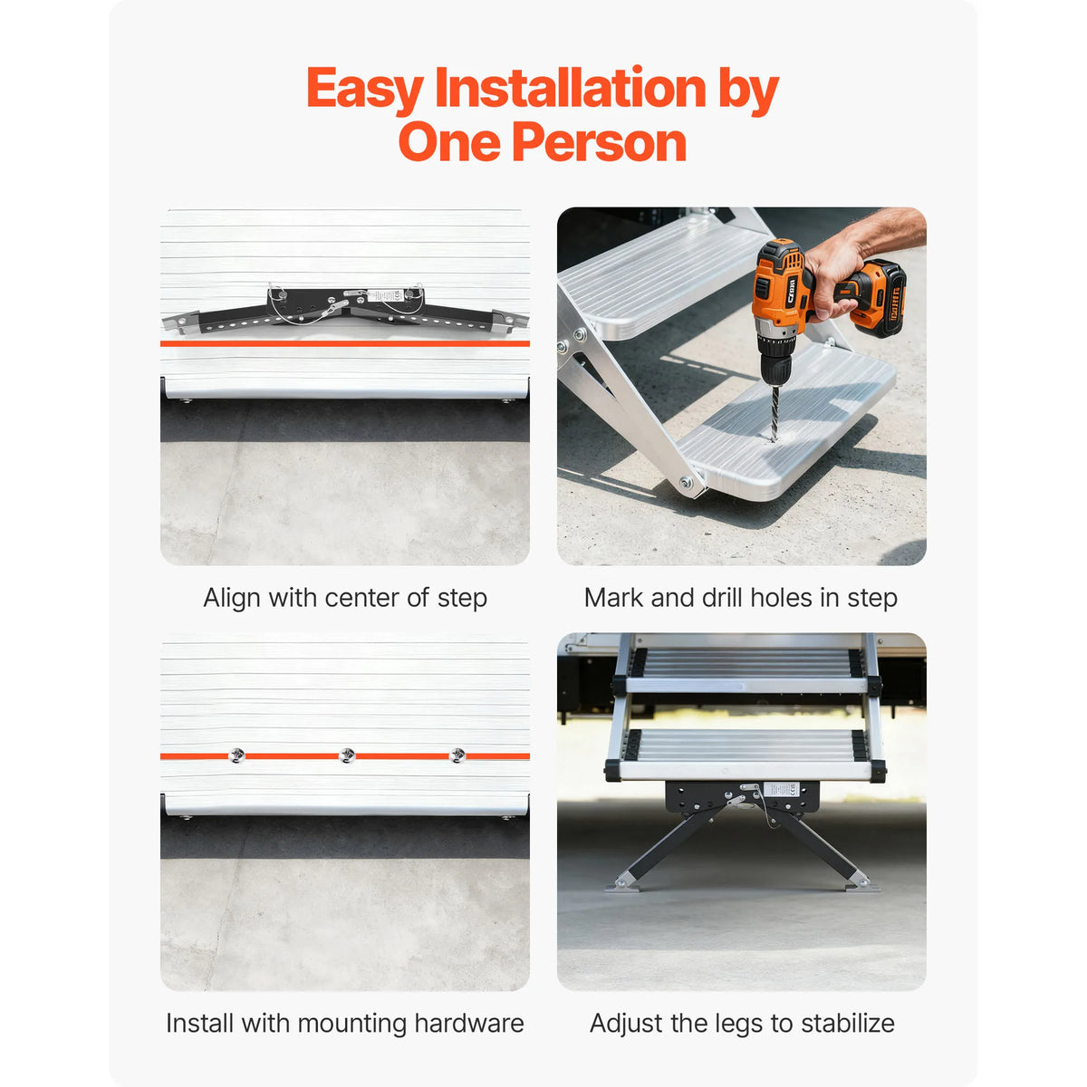 SucceBuy Adjustable RV Step Stabilizer for Campers and Travel Trailers