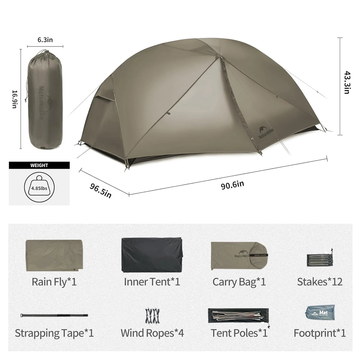 Naturehike Mongar Pro Ultralight Waterproof Backpacking Tent