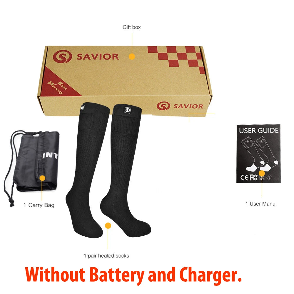 Savior Heated Thermal Socks Rechargeable Warmth For Outdoor Activities