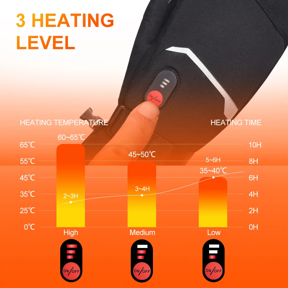 SNOW DEER Heated Winter Gloves For Skiing Cycling And Snowboarding