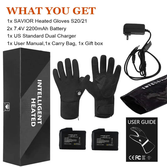 Savior Heat Heated Mittens Waterproof Rechargeable Winter Hand Warmers