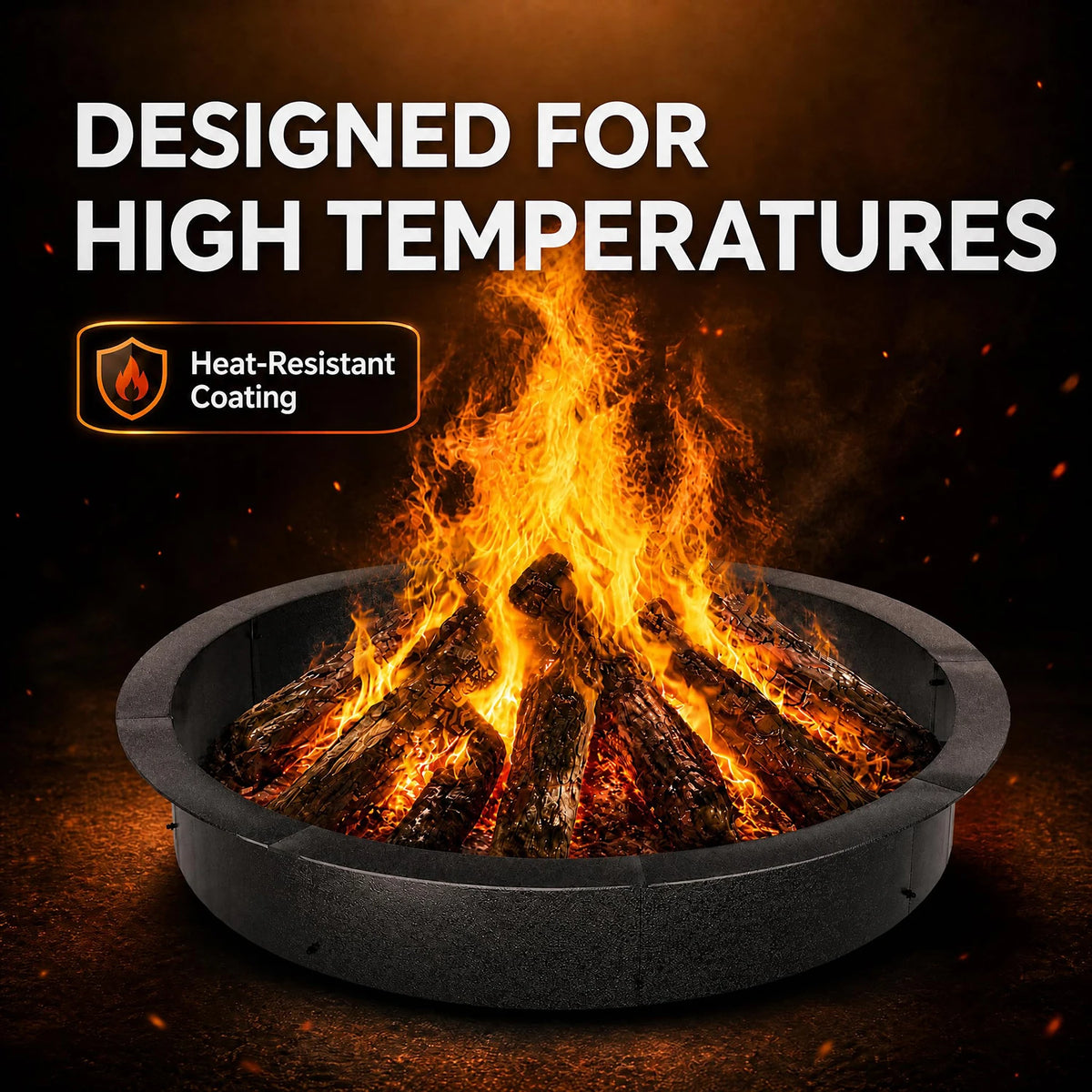 HiMiss Heavy Duty Carbon Steel Outdoor Fire Pit Insert Liner