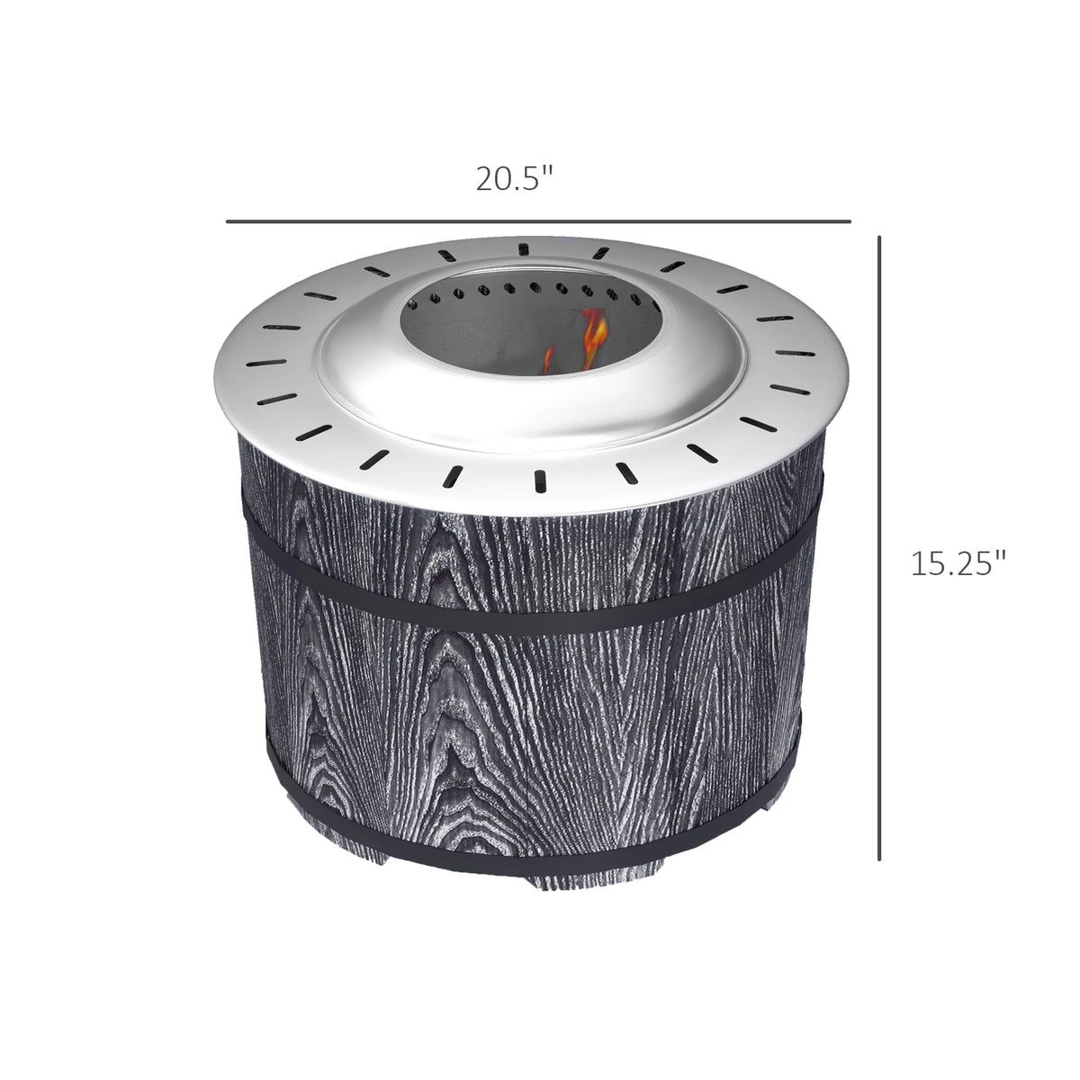 Outsunny Smokeless Wood Burning Fire Pit With Included Mat