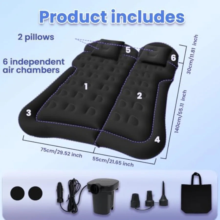 Inflatable Car Air Mattress Portable Camping Bed For SUV Travel