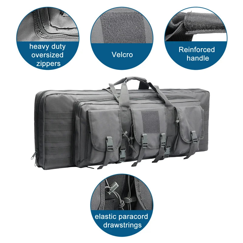 LQARMY Tactical Double Rifle Case Molle Gun Bag For Hunting