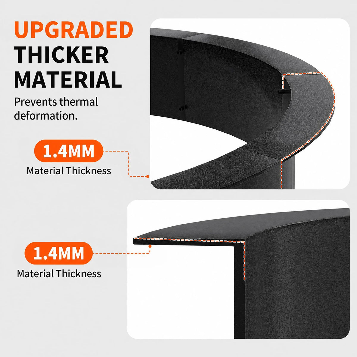 HiMiss Heavy Duty Carbon Steel Outdoor Fire Pit Insert Liner