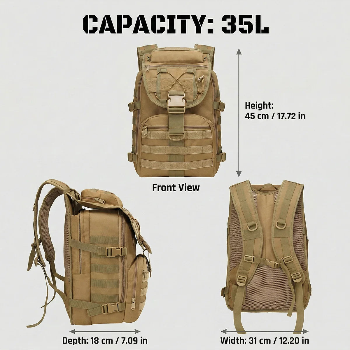 ReFire Gear Hunting Rucksack With Molle System For Outdoor Adventure
