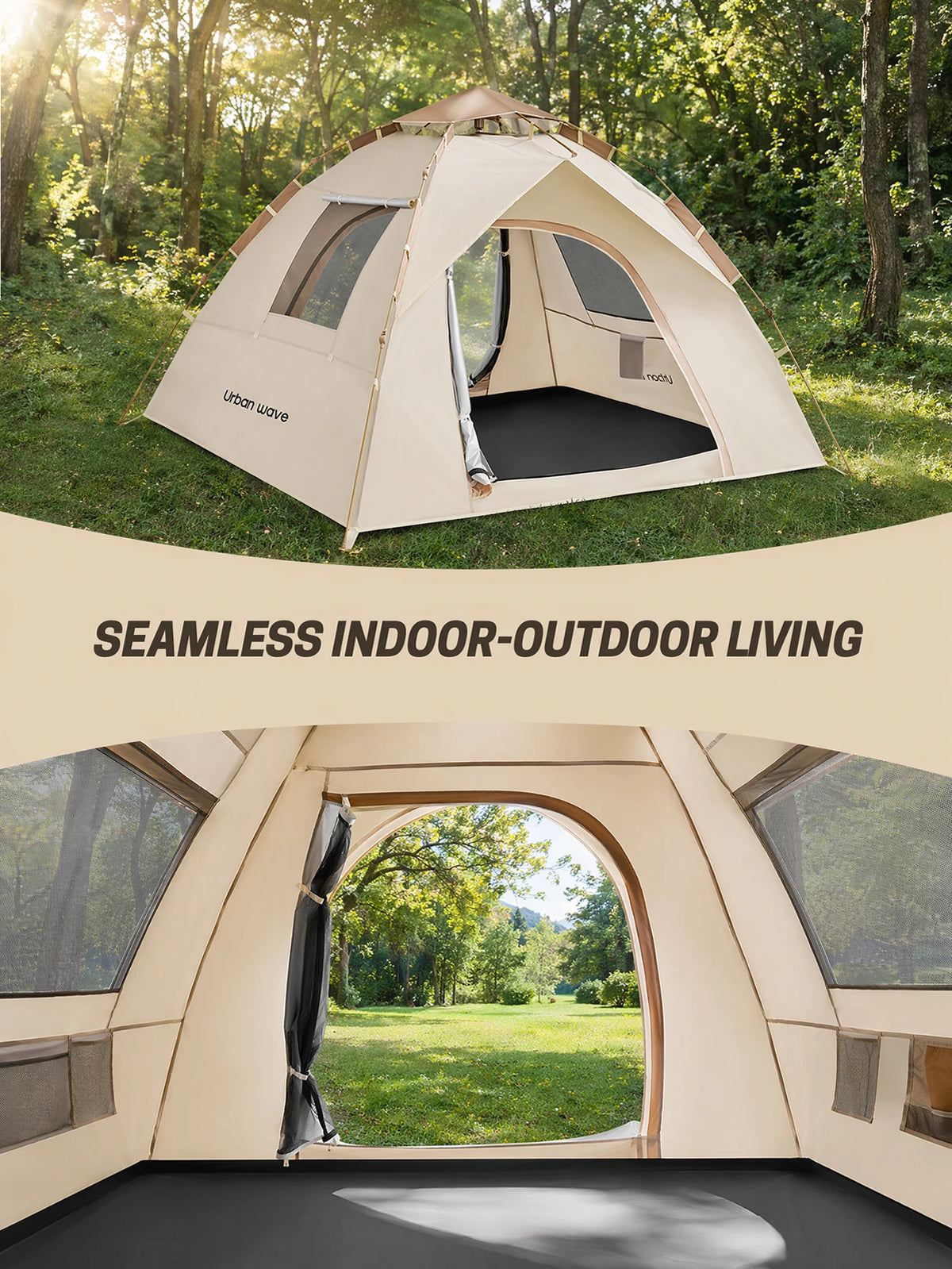 Automatic Pop Up Camping Tent Waterproof Windproof Portable Family Shelter