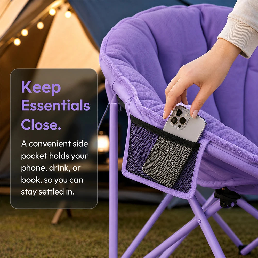 Heavy Duty Folding Camping Chair With Storage Bag And Cooler