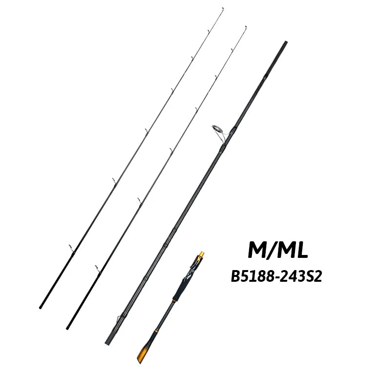BIUTIFU Carbon Fishing Rod With Fuji Guides Fast Action