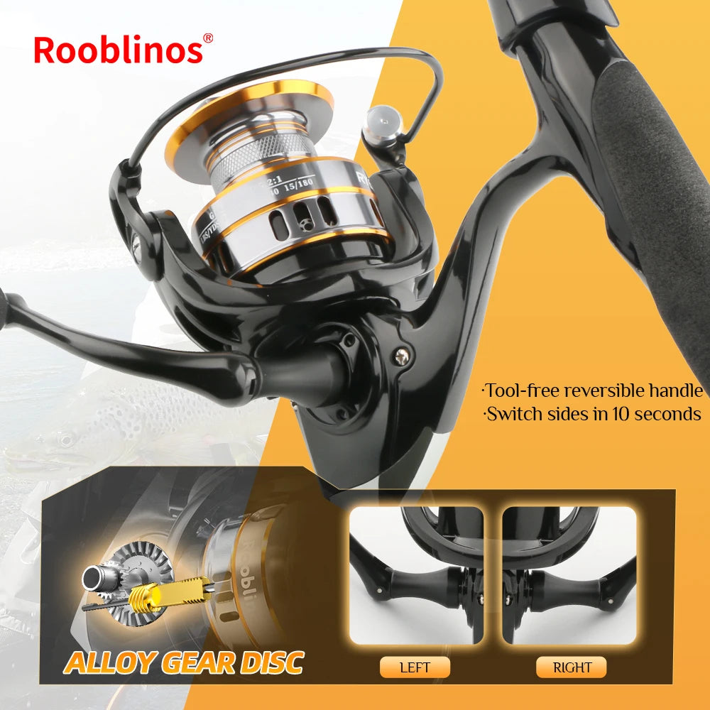 Rooblinos Spinning Fishing Reel 5.2 Ratio Eva Handle Design