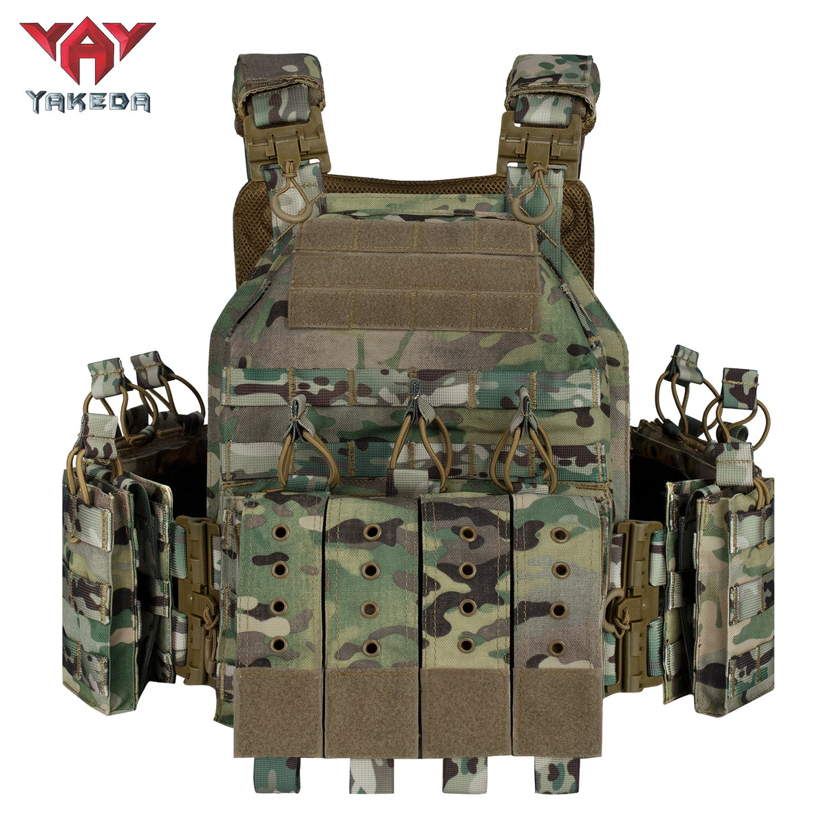 YAKEDA 1000D Nylon Tactical Vest With Adjustable MOLLE Webbing System