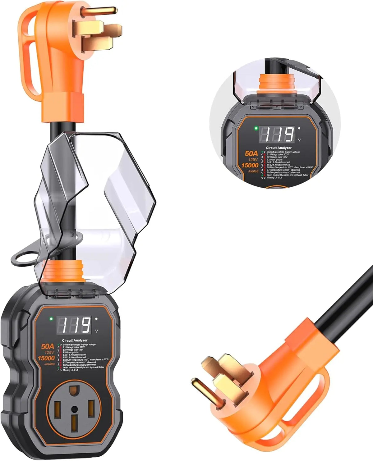 RV Surge Protector With Smart LED Display And Voltage Protection