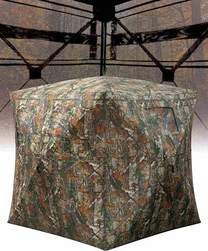 Portable 270 Degree Camouflage Ground Hunting Blind With Carry Bag