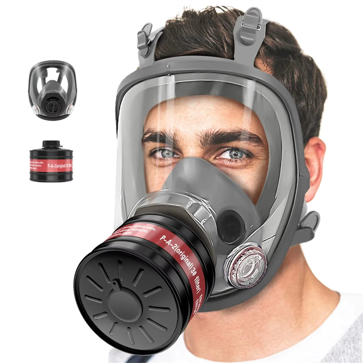 Activated Carbon Full Face Gas Mask For Industrial Safety Work