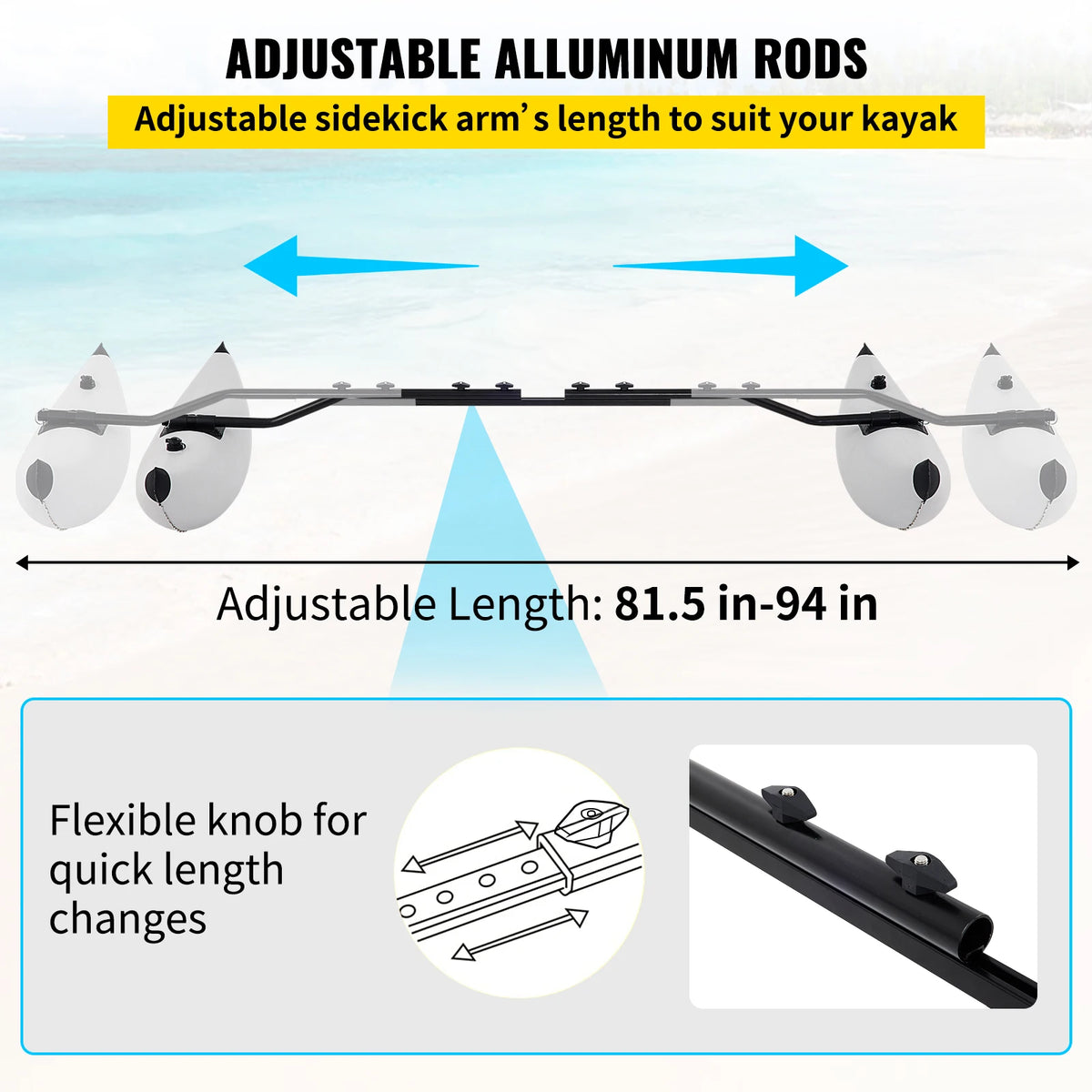 SucceBuy Inflatable Kayak Outrigger Stabilizer Float System for Canoes