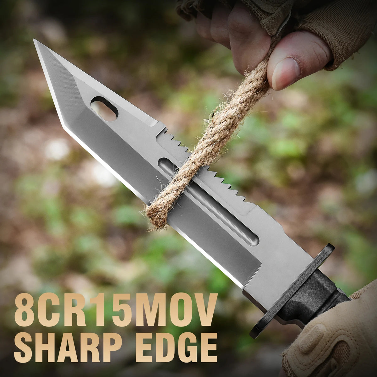 Gdekls Fixed Blade Outdoor Knife for Camping Hiking and Survival