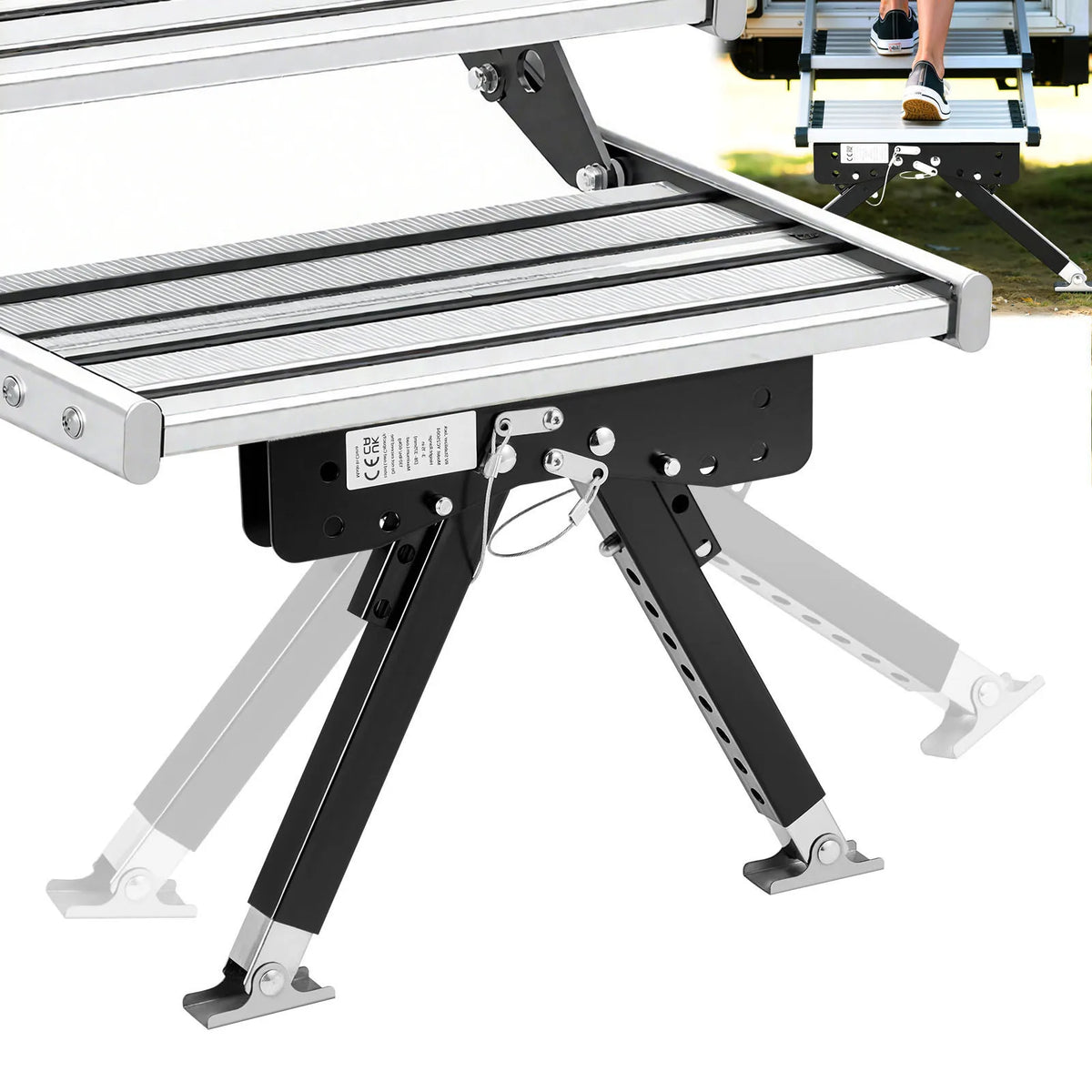 SucceBuy Adjustable RV Step Stabilizer for Campers and Travel Trailers