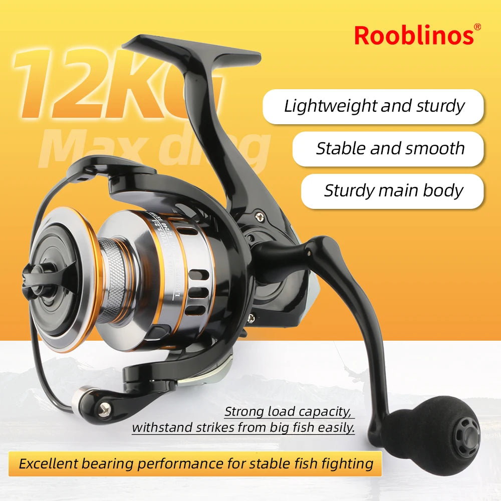 Rooblinos Spinning Fishing Reel 5.2 Ratio Eva Handle Design