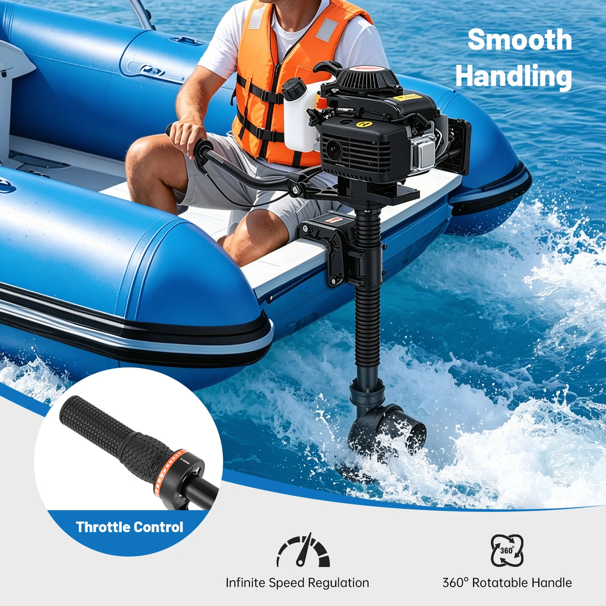 Bymaocar 4HP Four Stroke Gasoline Outboard Motor For Marine Use