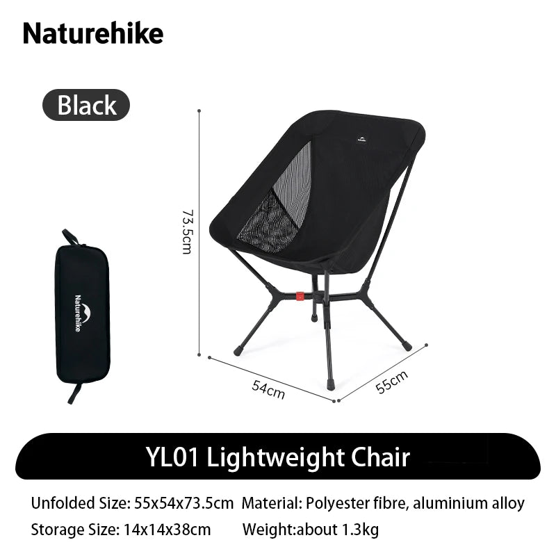 Naturehike Ultralight Folding Aluminum Camping Chair for Hiking and Fishing