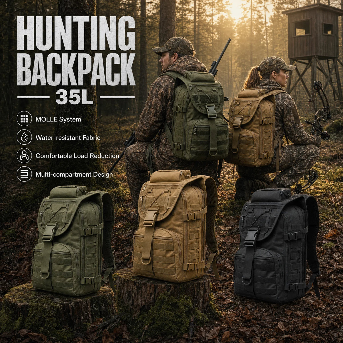 ReFire Gear Hunting Rucksack With Molle System For Outdoor Adventure