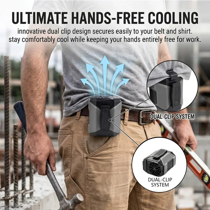 Portable Rechargeable Cooling Fan With Flashlight And Power Bank