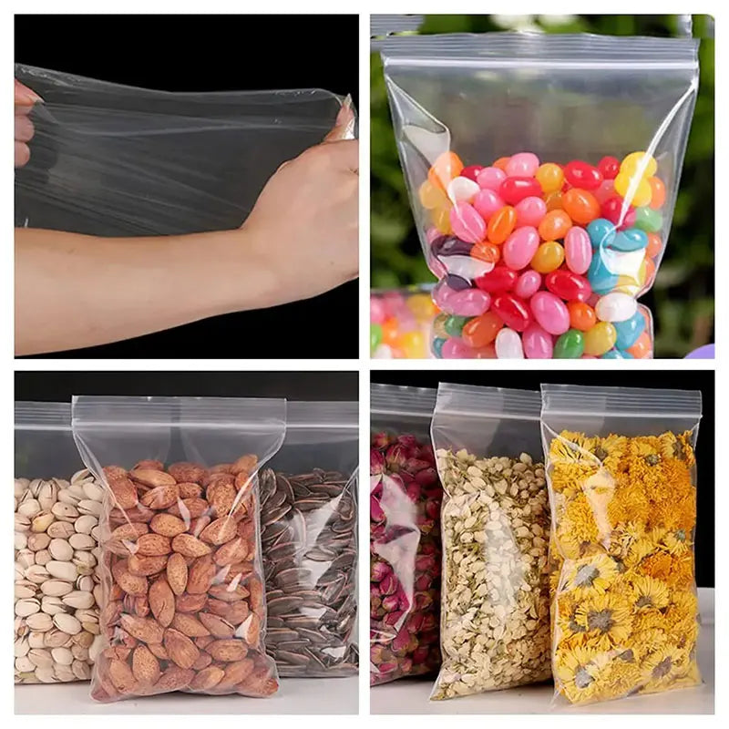 Durable Reclosable Plastic Ziplock Bags For Food And Jewelry
