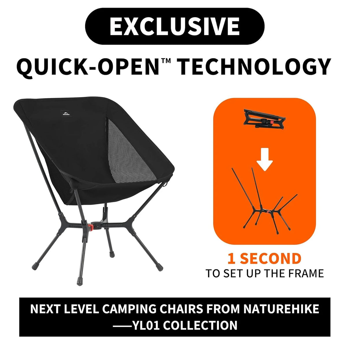 Naturehike Ultralight Folding Aluminum Camping Chair for Hiking and Fishing