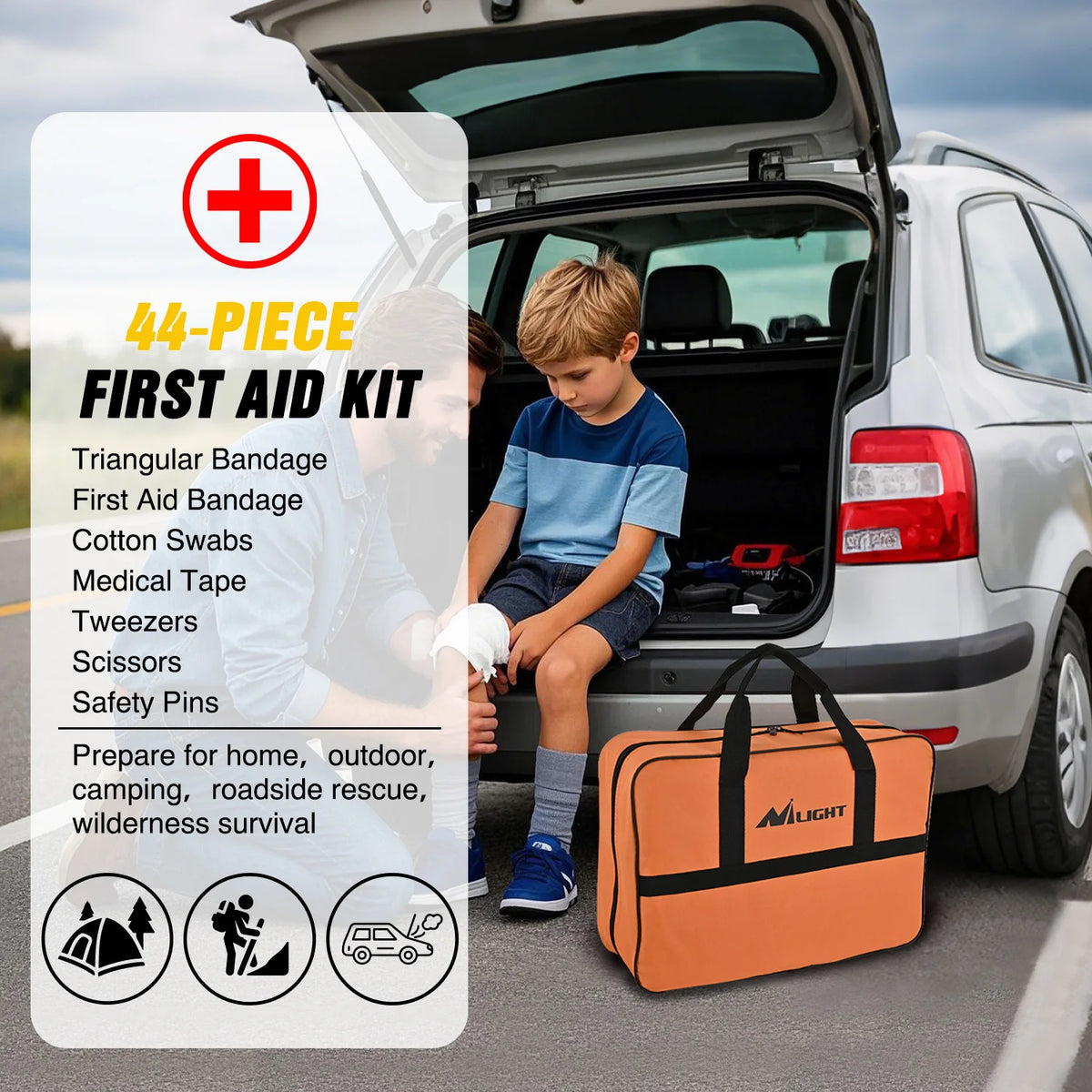 Nilight Car Emergency Kit Jumper Cable First Aid Roadside Set