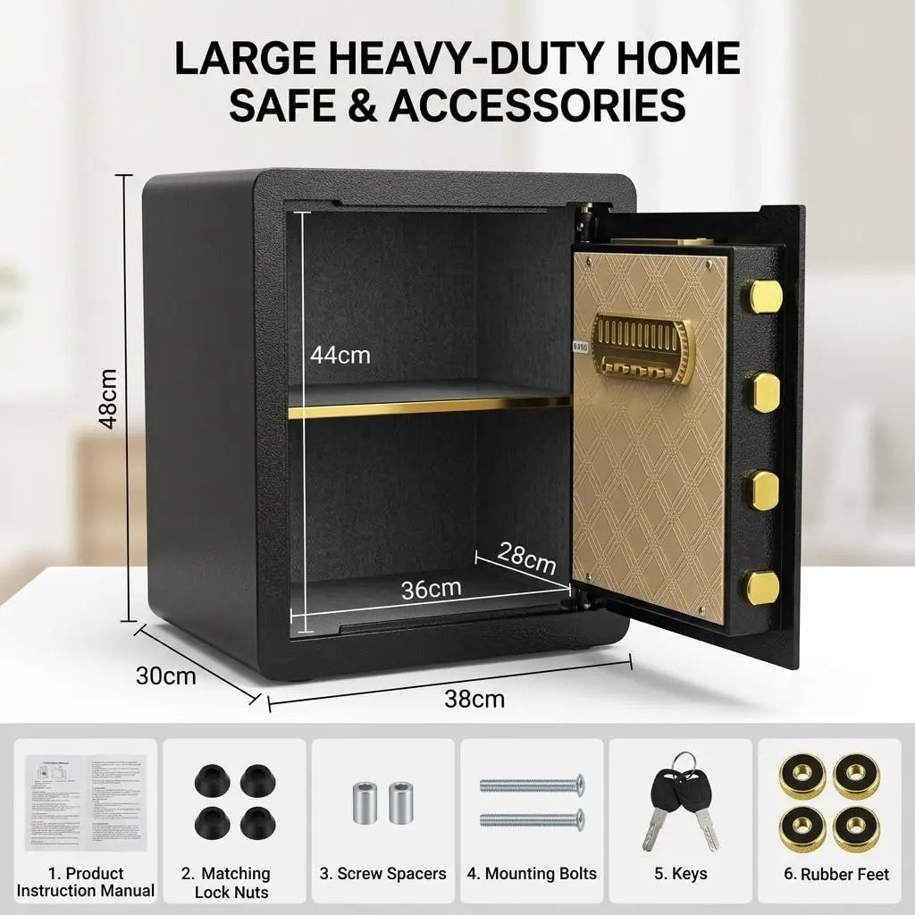 Digital Security Safe Featuring Triple Access And Wall Mount Design