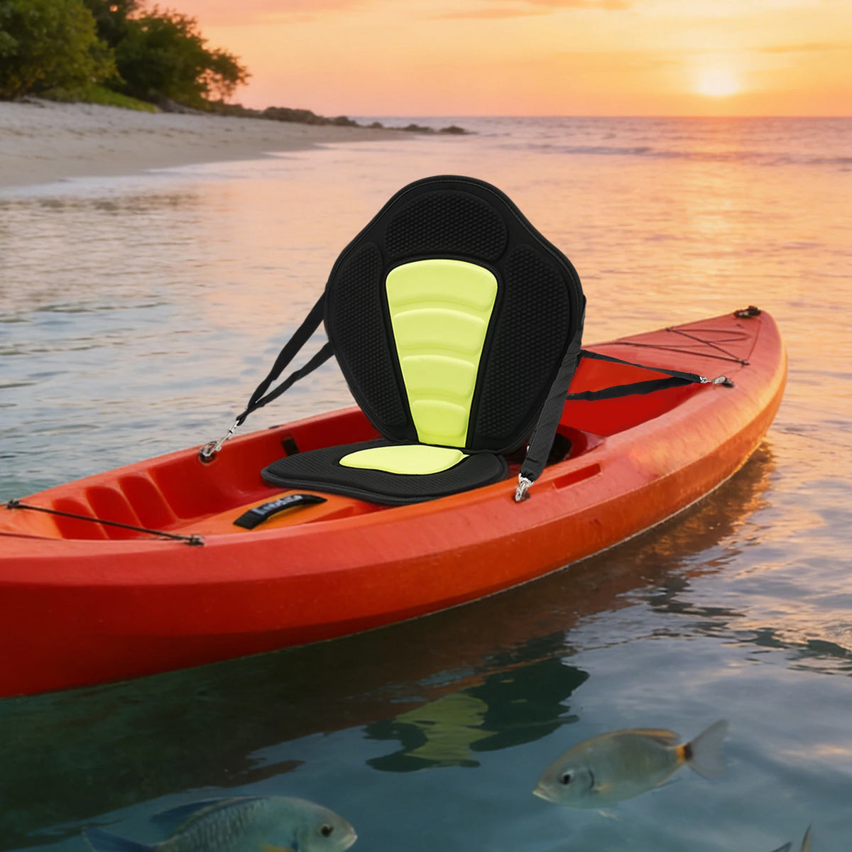 Universal Canoe Seat Cushion With Storage Bag For Paddling Sports