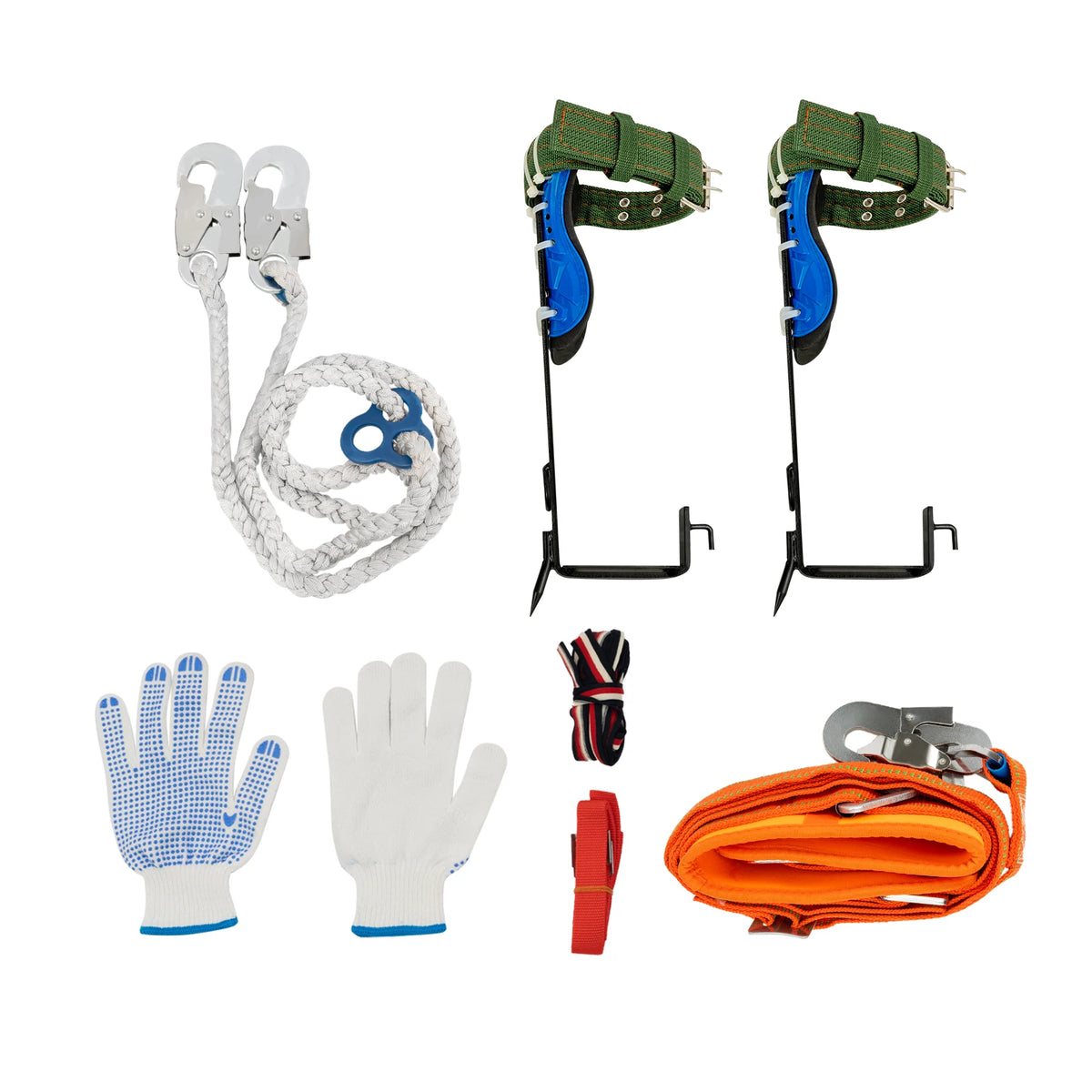 Tree Climbing Spikes Kit With Safety Harness And Gloves