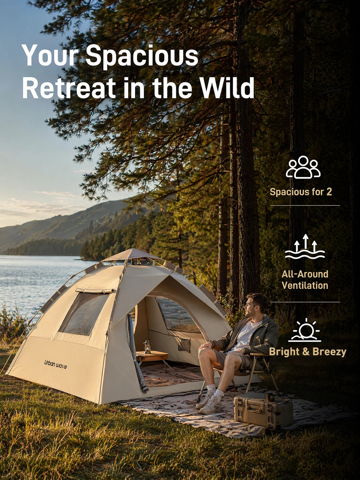 Automatic Pop Up Camping Tent Waterproof Windproof Portable Family Shelter