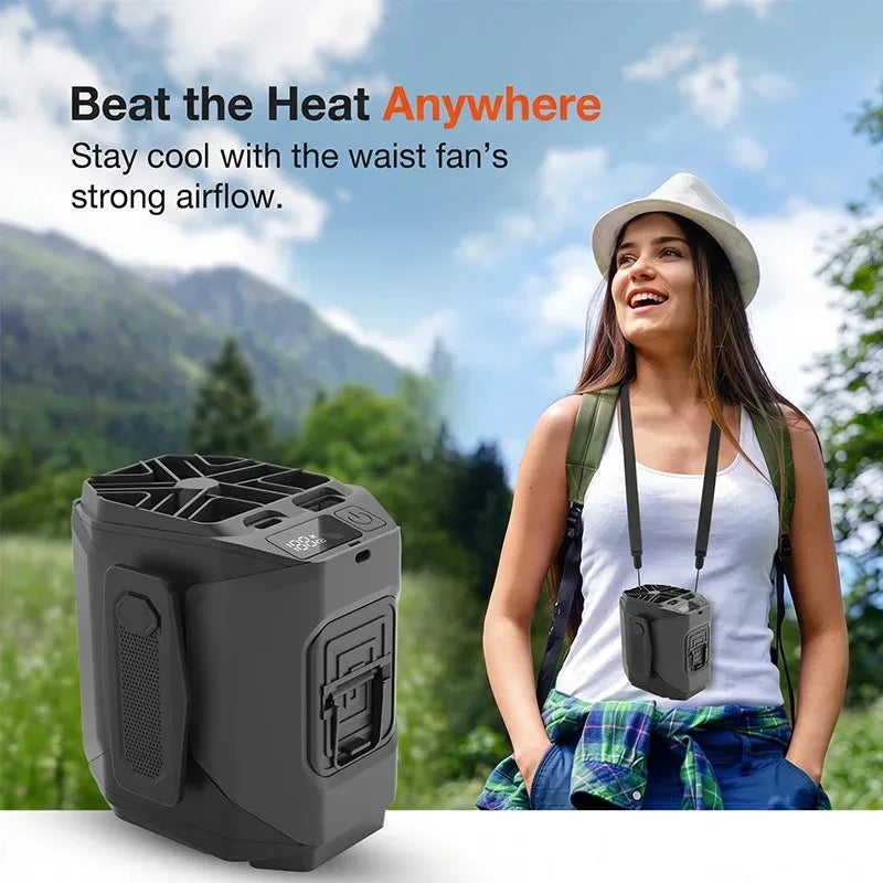 Portable Rechargeable Cooling Fan With Flashlight And Power Bank