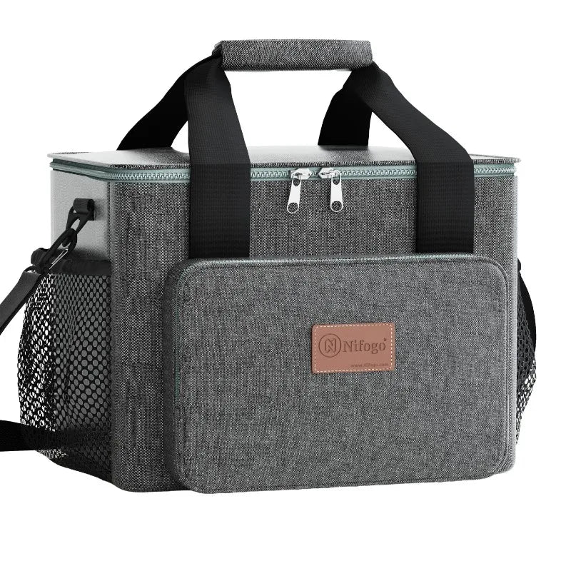 Insulated Leakproof Lunch Bag With Shoulder Strap And Pockets