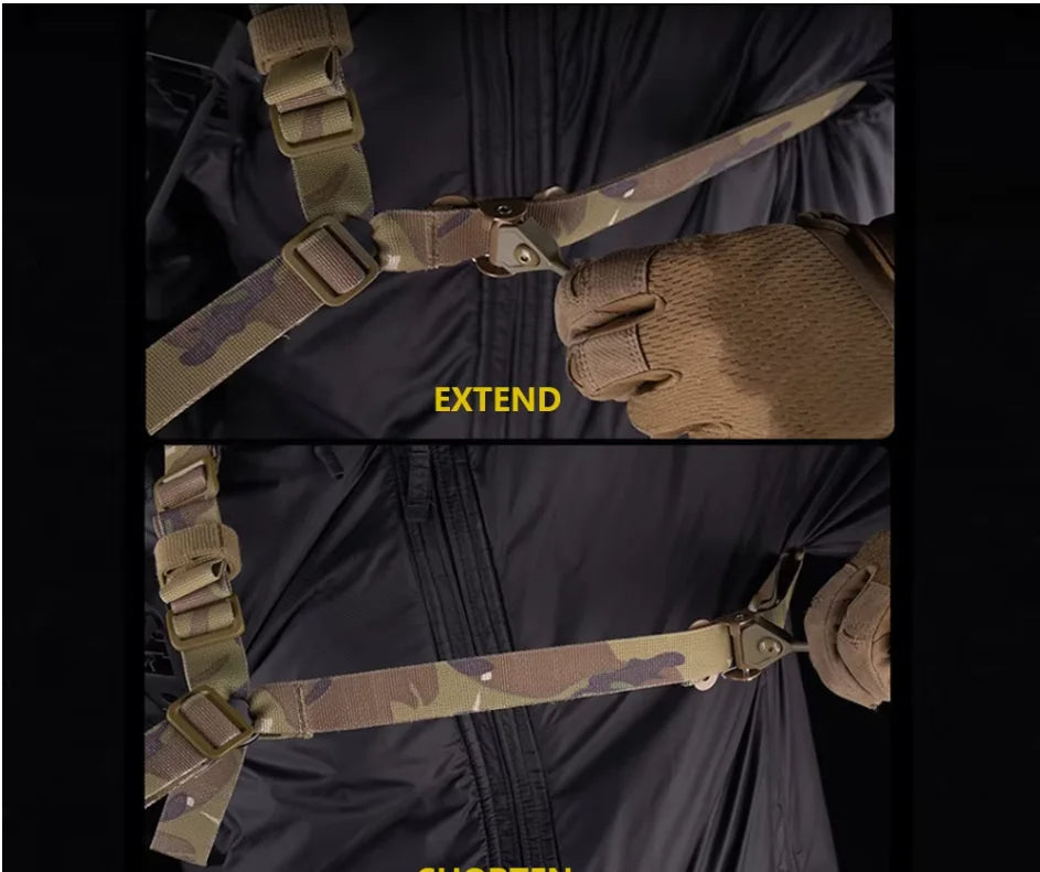 Tactical Two Point Adjustable Rifle Sling With Quick Release Mount