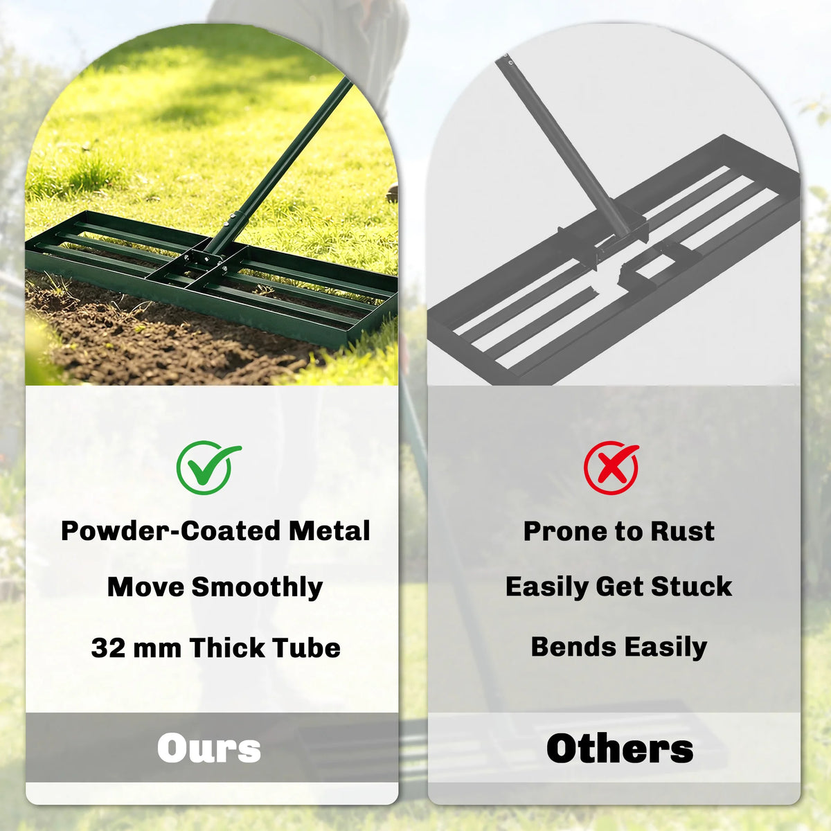 Outsunny Steel Lawn Leveling Rake For Garden Yard Care