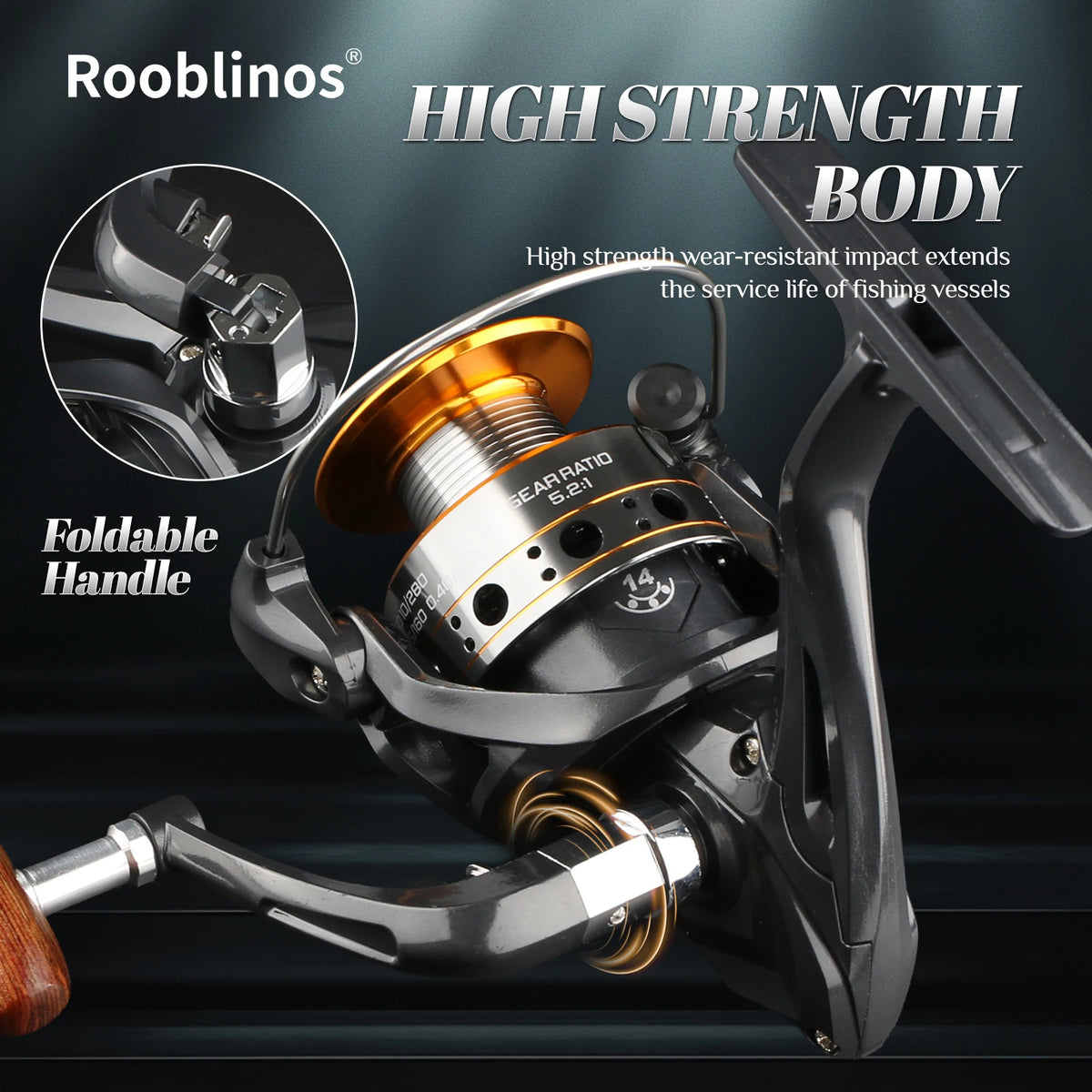 Rooblinos Ultralight Spinning Fishing Reel Saltwater Freshwater