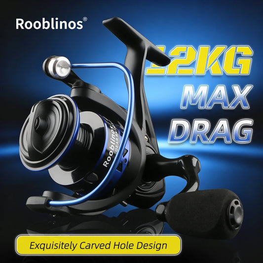 Rooblinos Metal Spool Spinning Fishing Reel With 5.2 Gear Ratio