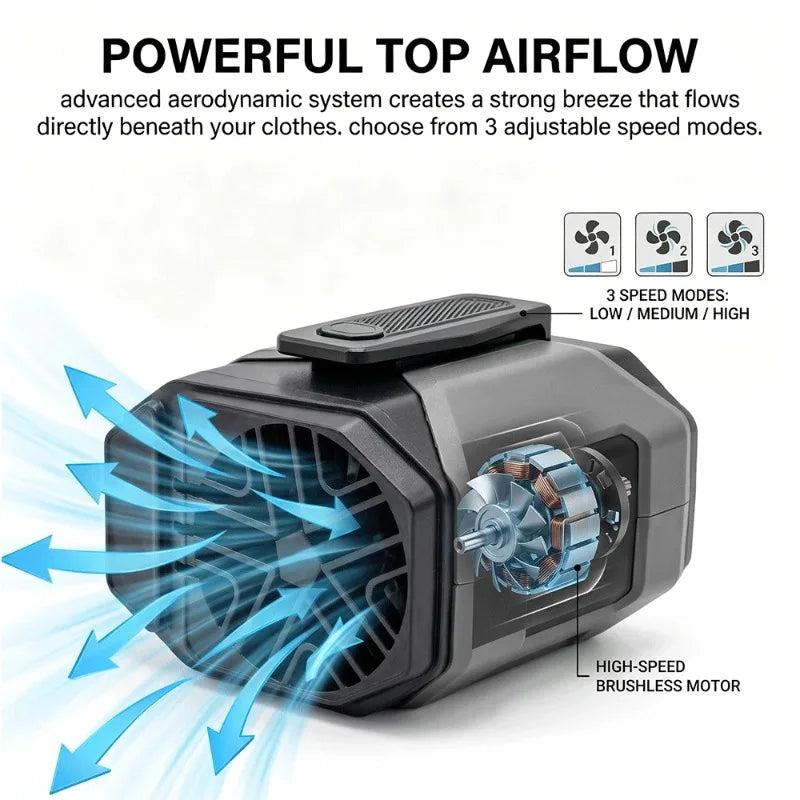 Portable Rechargeable Cooling Fan With Flashlight And Power Bank